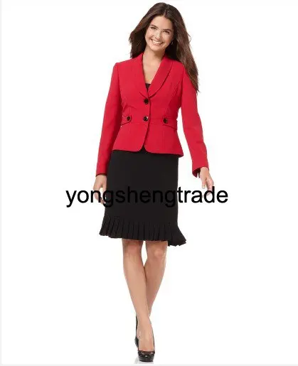 Женщины Юбка Костюмы Леди Одежда На Заказ Дамы Две Кнопки Пиджак и в Складку 475 |