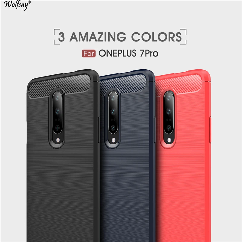 Wolfsay противоударный чехол для Oneplus 7 Pro Чехол One Plus 7Pro Мягкий ТПУ матовый Телефон