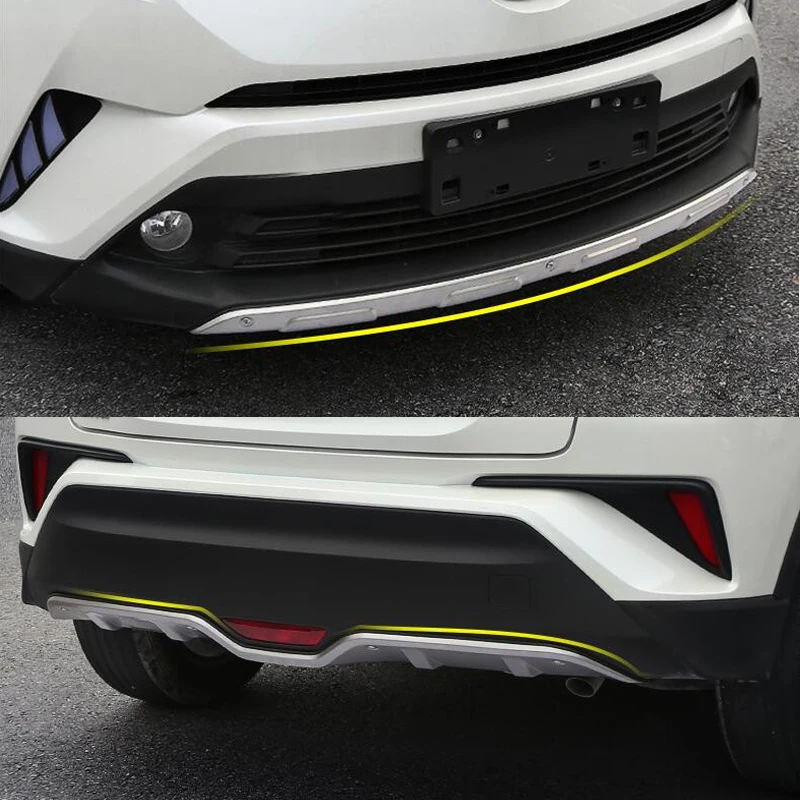 Подходит для Toyota CHR C HR IZOA 2017 2018 2019 Передний + задний бампер диффузор бамперы защита