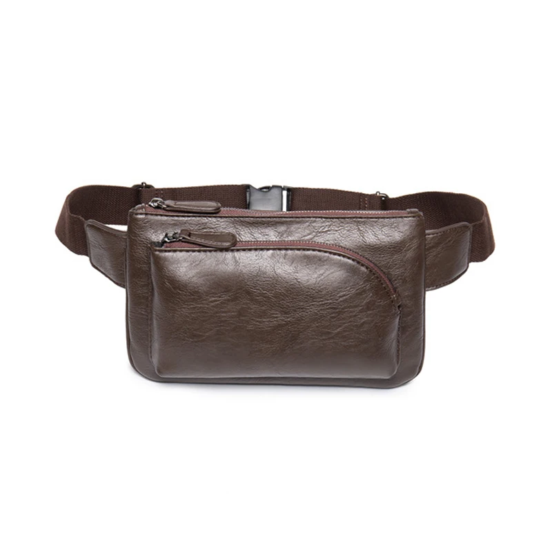 Brown Waist Bag Поясная сумка, Мужская брендовая дизайнерская нагрудная сумка, новинка, модная деловая Повседневная поясная сумка из искусственной кожи, поясная сумка, мужской кошелек для телефона и монет - Цвет: Brown Waist Bag