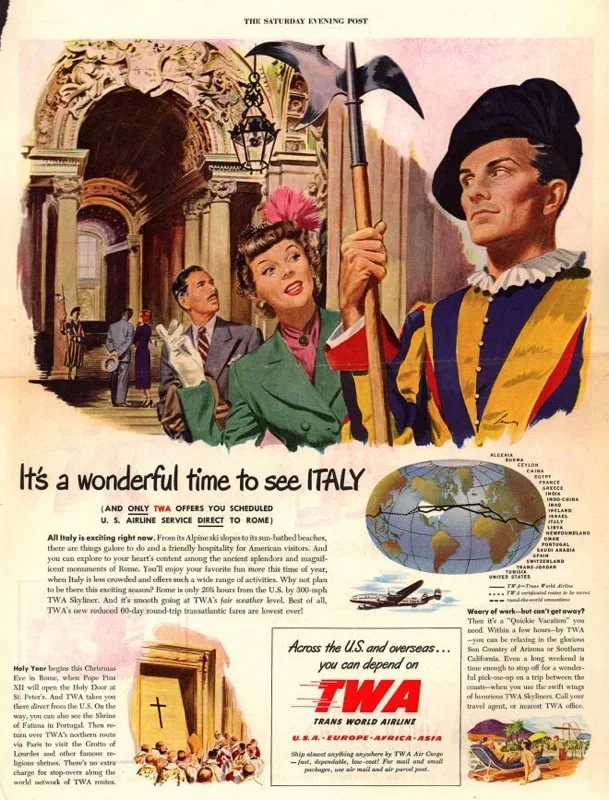Винтаж Fly TWA World Travel Philadelphi Ретро плакат Холст Картина DIY стены бумага плакаты украшения для дома подарок - Цвет: Фиолетовый