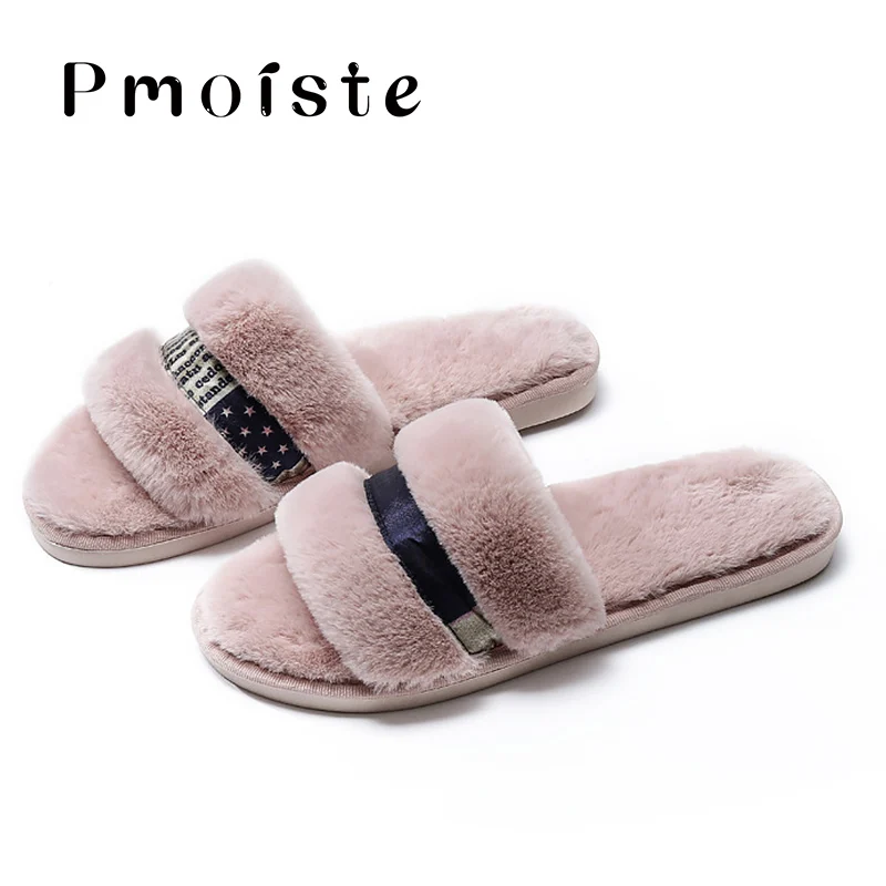 Женские домашние тапочки Сезон Зима Riband TPR нескользящие меховые для девочек