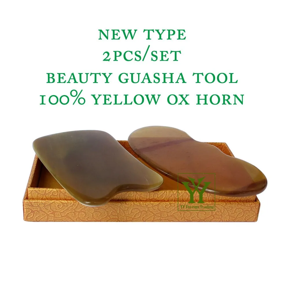 Новое поступление 100% желтый бычий Рог утолщаются высокой полировки красоты guasha