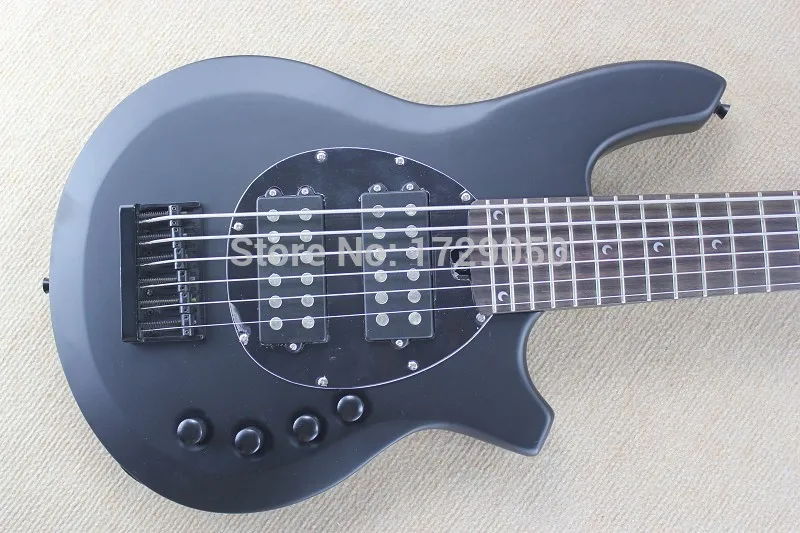 Free Shipping New Arrival Top Qulity Music Man Bongo Metal black 6 Strings Active Pickups Bass Guitar Musicman 2015 | Спорт и