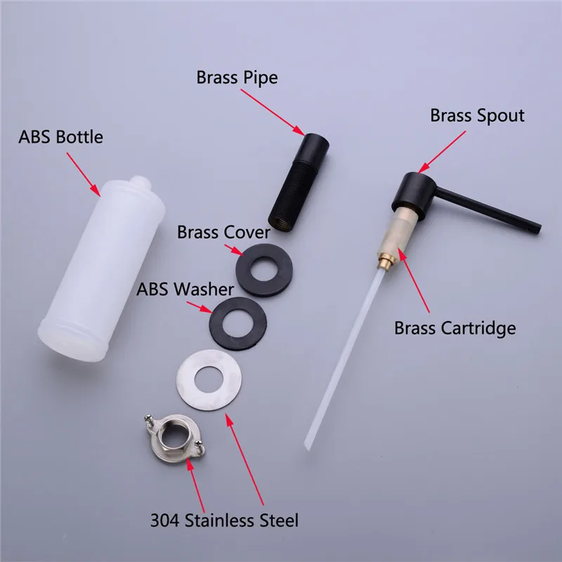 Черный латунный дозатор мыла AODEYI для кухонной раковины диспенсер бутылка