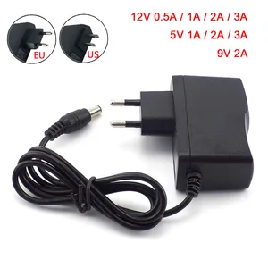Адаптер питания переменного тока в постоянный, 100-240 В, зарядное устройство 12 В, 9 В, 5 В, 1 А, 2 А, 3 А, 2,5 А, 2,5 мм x мм, переходник с вилкой европейского стандарта для светодиодной ленты