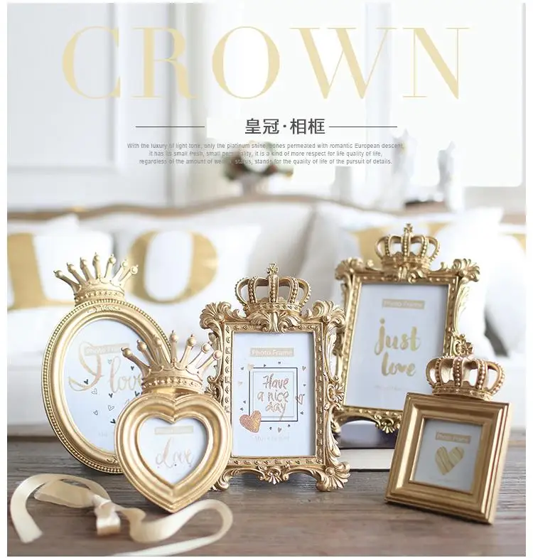 Креативная ретро Корона в европейском стиле комбинация фоторамка маятник 3 4 6 7 дюймов рамка из смолы с