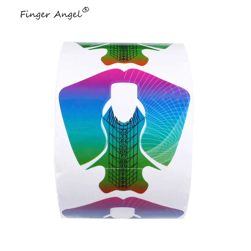 Фinger Angel 50/100/500 шт. пластиковые формы для наращивания ногтей в форме радуги УФ гель