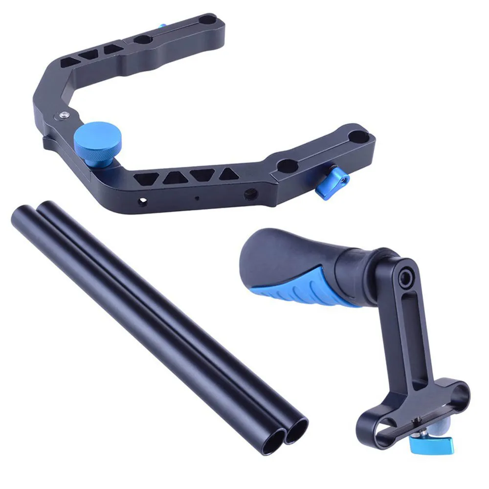 Ручка для видеокамеры DSLR с кронштейном в форме C + ручка 2 стержня/может установить