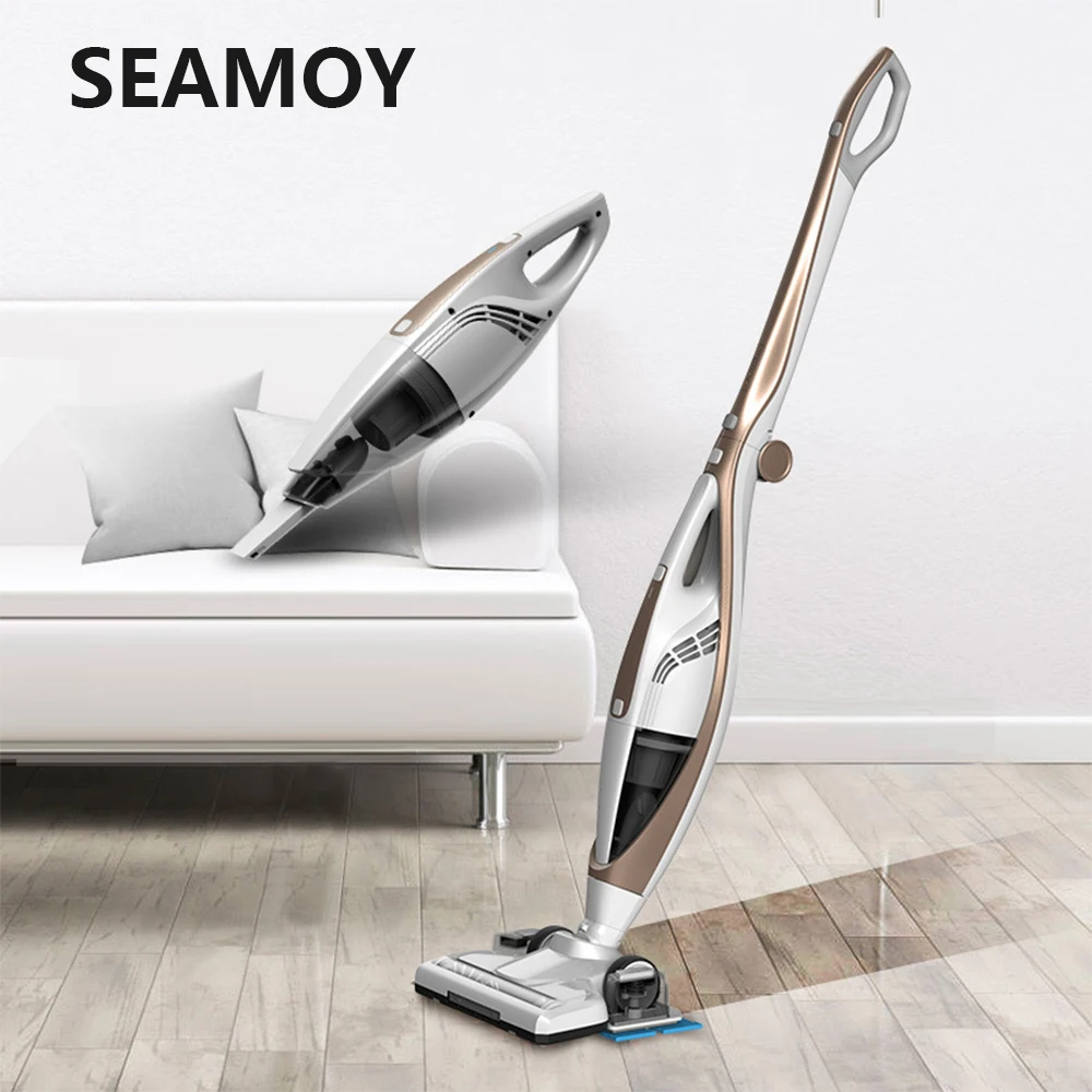Аккумуляторный Пылесос Seamoy с сильным всасыванием, светодиодный светильник, ручной портативный пылесос 4 в 1, пылесборник