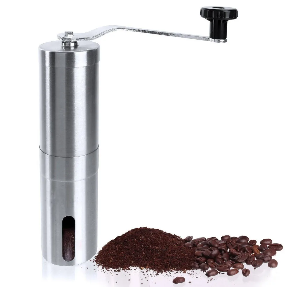 

Stainless Steel Silver Hand Manual Handmade Coffee Bean Grinder Mill Kitchen Grinding Tool 30g 4.9x18.8cm Home