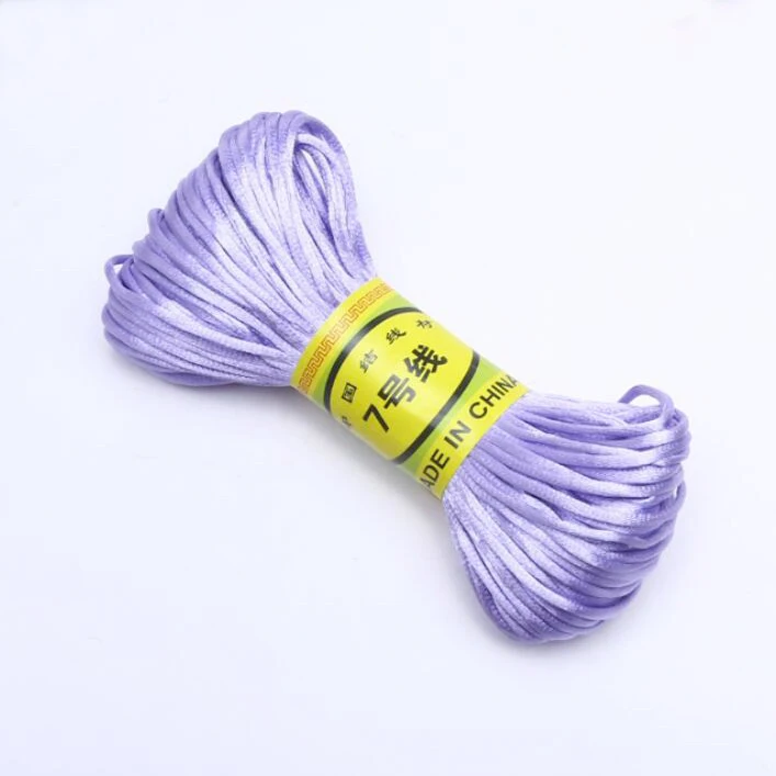 Light purple 20m Аксессуары для детских прорезывателей, 20 м, прорезыватель, ожерелье, шнур, сделай сам, для ювелирных изделий, подвески, ожерелье, кулон, инструмент, 1,5 мм, ручная вязка, шнуры, Шелковый Канат - Цвет: Light purple 20m