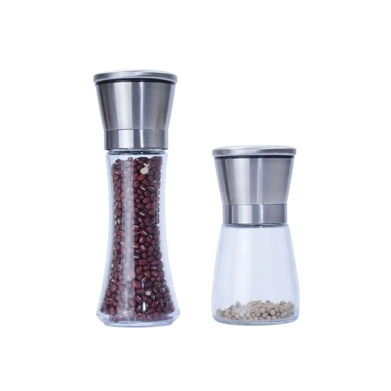 Salt and pepper grinder ceramic Glass jar Grinder black Kitchen Seasoning Storage bottle Дом и сад