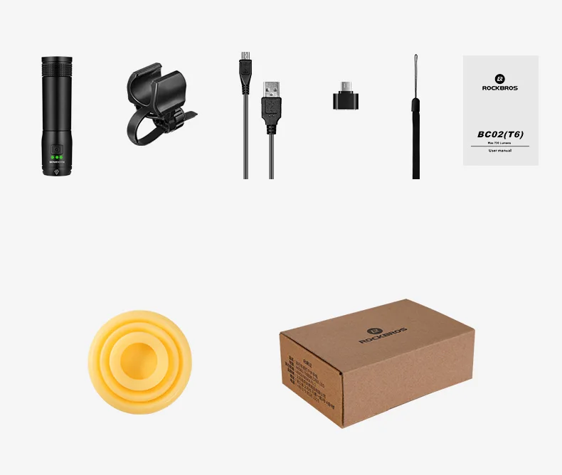 ROCKBROS Велосипед Свет водонепроницаемый Led Внешний аккумулятор USB Аккумуляторная Сменный Аккумулятор 700 Люмен 2600mAh