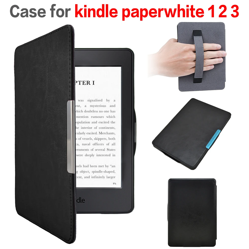 Кожаный чехол для Amazon Kindle Paperwhite 1/2 3 смарт-чехол с ремешком на руку