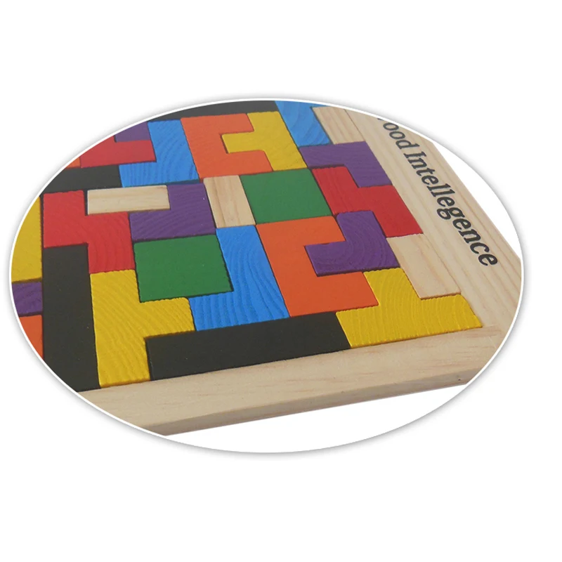 Новинка, высокое качество, деревянная головоломка Tangram Brain Tetris, игра Bloacks, для детей дошкольного возраста, игра, безвредное дерево, Обучающие Развивающие игрушки