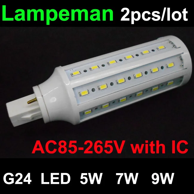 Свет g24 led g24d3 g24d 1 2 светодиодные лампы 5 W 6 7 9 10 SMD5730 G24d 3 светильники AC85 265V 110 V 220 ce