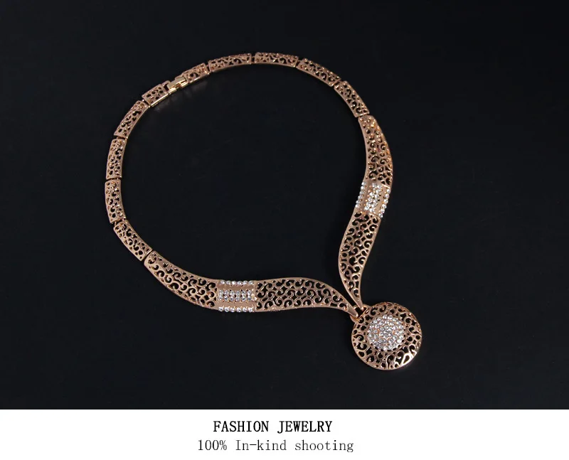 Круглый заявление сплав ожерелье браслет 4 шт. комплекты ювелирных изделий