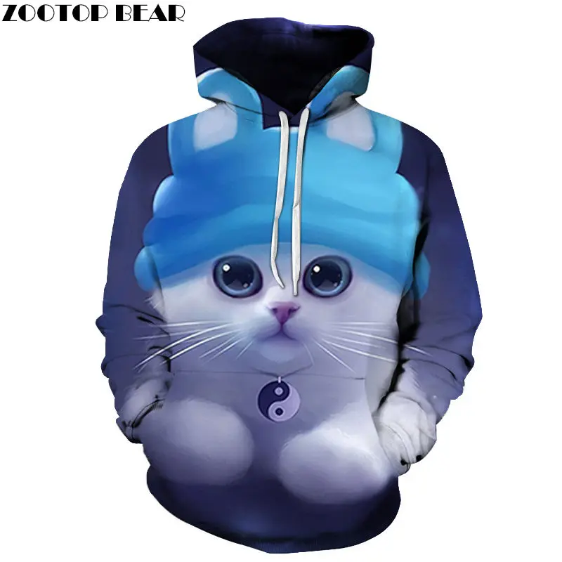 Angry Night Cat объёмный рисунок(3D принт) Толстовка для мужчин женщин спортивный костюм с капюшоном Модный пуловер одежда с капюшоном для улицы весеннее пальт