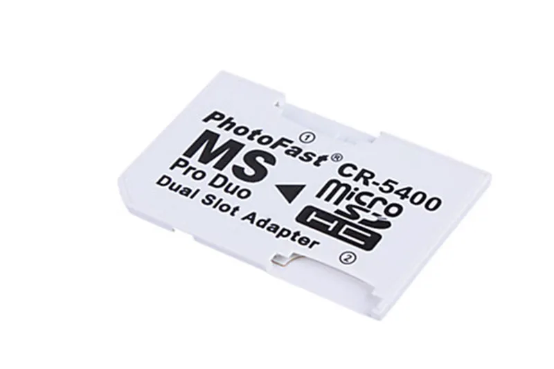 Карта памяти адаптер 2 microSD/micro SDHC карты адаптер Micro SD TF для карты памяти MS Pro Duo для psp карты белый