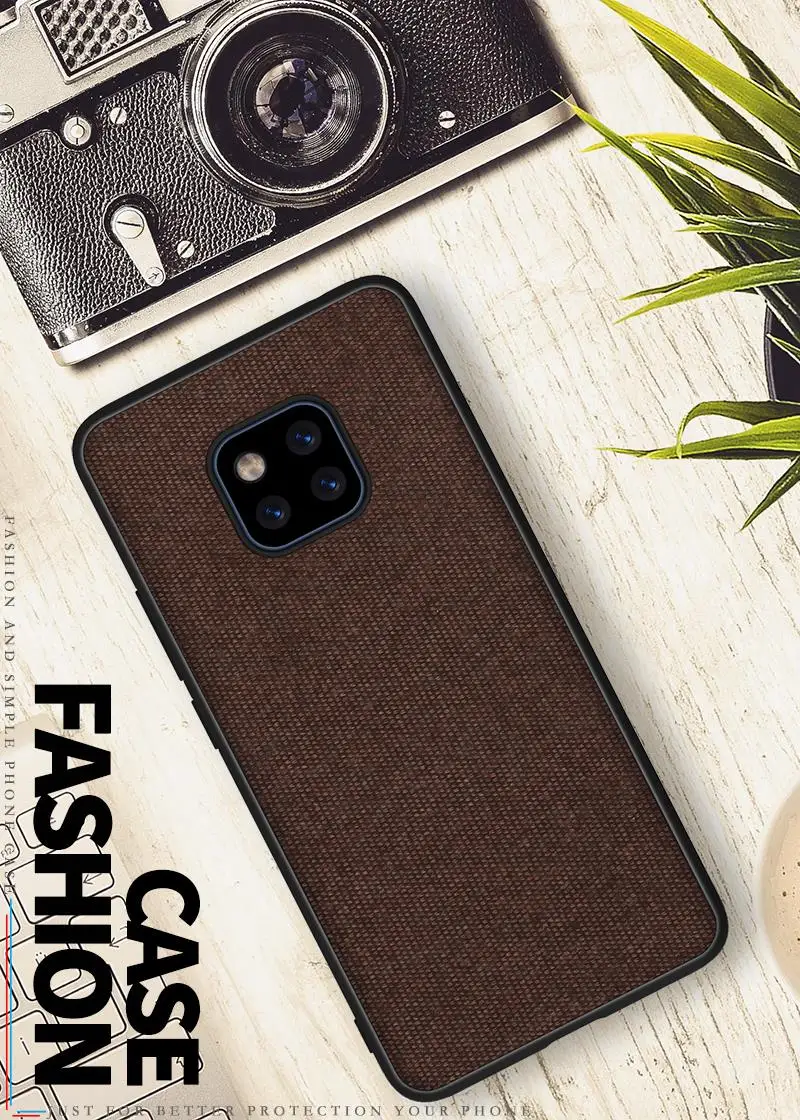 Для huawei mate 20 Pro Чехол Мягкий силиконовый край+ твердая ткань текстура защитный чехол на заднюю панель для huawei mate 20 20pro mate 20