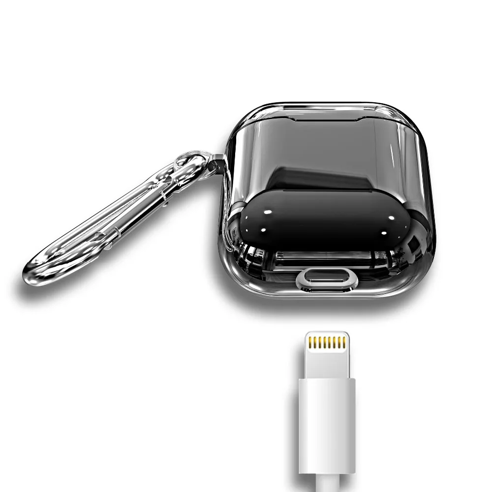 Чехол с металлическим покрытием для Apple AirPods, Bluetooth, беспроводной чехол для наушников, чехол для Air Pods, блестящий чехол из ТПУ для зарядки гарнитуры, чехол
