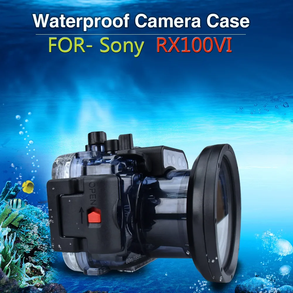 Seafrogs 60 м/195ft Дайвинг Камера подводный Водонепроницаемый Корпус чехол для sony RX100 VI Mark 6 Камера