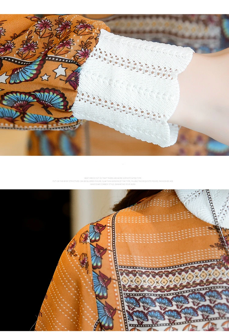 Модная шифоновая блузка 2019 Женские топы и блузки размера плюс рубашки с длинными