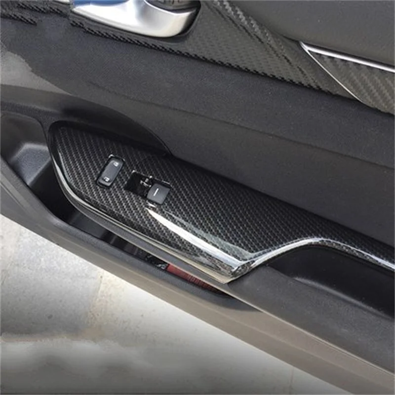 Для HONDA CIVIC хром внутренняя дверная ручка подлокотник крышка окна для кнопки переключателя рамка формовочная рама GANISH 4 шт./компл