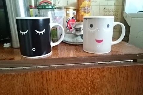CoffeMug большие глаза маленькие глаза керамическая цветная чашка Волшебная меняющая цвет чашка Термочувствительная ручка кружки кофейная чашка Температура