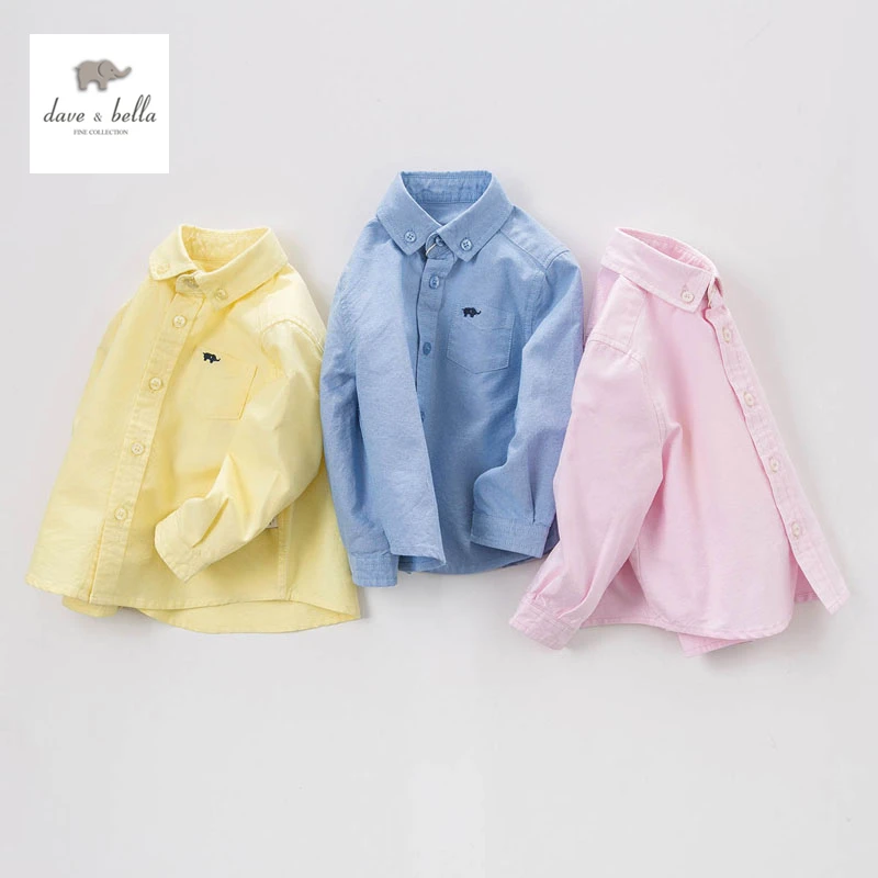 Рубашки для маленьких мальчиков повседневные розовые DB5010 | Детская одежда и