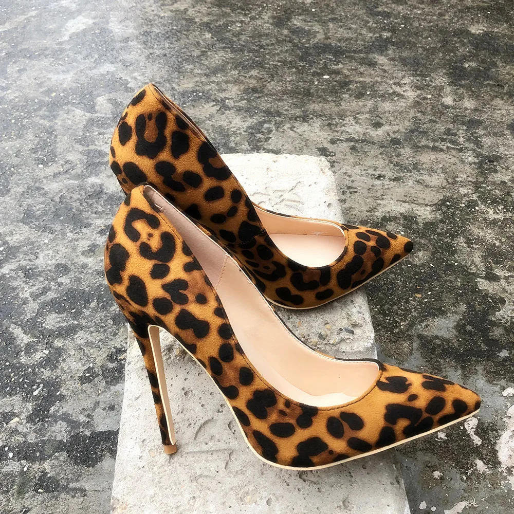Veowalk/ dames schoenen 12/10/согласие с высотой каблука 8 см Высота с леопардовым принтом из флока; Классическая обувь на высоком каблуке пикантная Свадебная вечеринка женская обувь