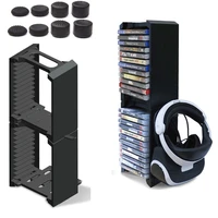 24 game cd discs storage seat bracket double 2 layer storage stand for ps4 props4 slim ps4one svr glasses headset holder