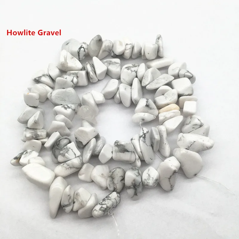 Howlite 8-12 мм чипы из натурального камня бусины драгоценный камень Гравий для изготовление украшений 16,5 дюймов на прядь HK041 - Цвет: Howlite