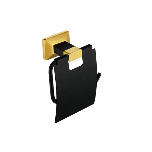 

Brass Toilet Paper Tissue Holder with Black Cover Wall Mount, Titanium Finish