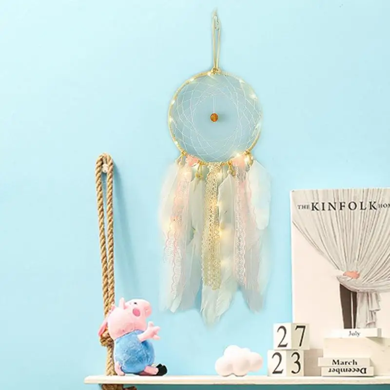 Кружевная бусина Ловец снов из перьев сеть Хранитель ручной работы автомобиля