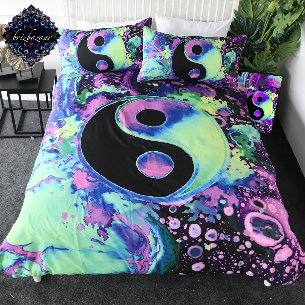 Комплект постельного белья Jasper Yin Yang от Brizbazaar пододеяльник Tai Chi красочный