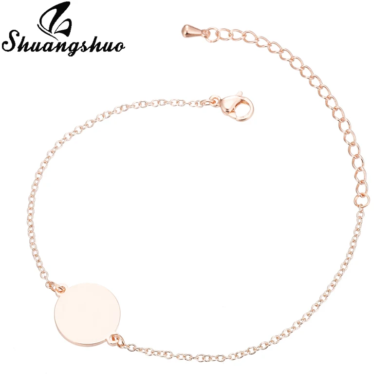 Rose Bracelet Shuangshuo, очаровательные браслеты в форме сердца для женщин, браслеты из нержавеющей стали, серебряные ювелирные изделия, двойное сердце, браслеты с подвесками, женские подарки - Окраска металла: Rose Bracelet