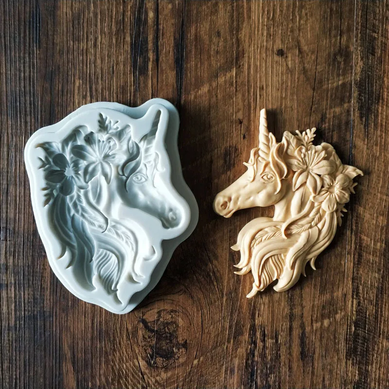Horse Pegasus силиконовая форма пресс для DIY праздничное украшение торта инструмент