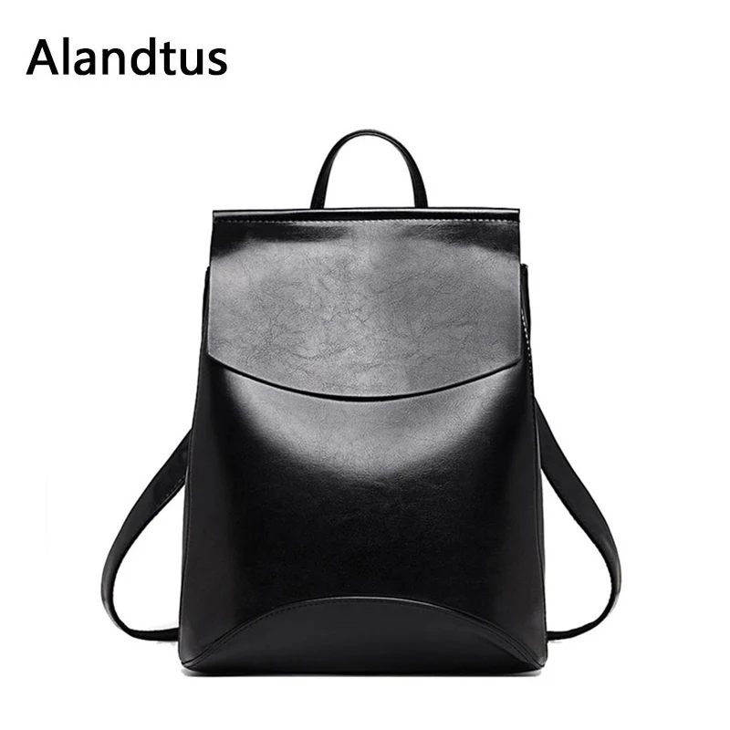 Alandtus женский рюкзак 2019 винтажный Повседневный кожаный для школы девочек