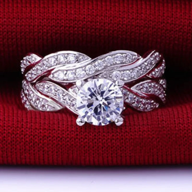 Комплект из кольца и с камнями размеры 3 12|wedding engagement ring|ring bandengagement ring |