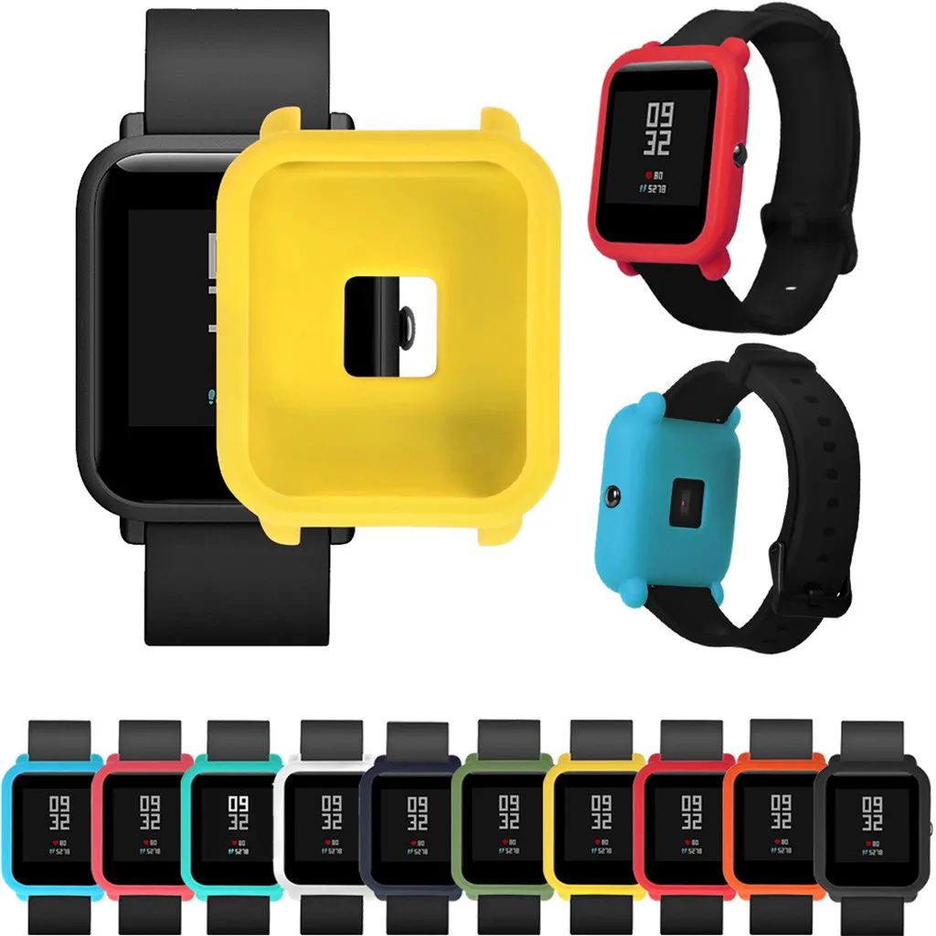 Стильный мягкий чехол из ТПУ + Защитная пленка для экрана Amazfit Huami Bip Younth Watch с
