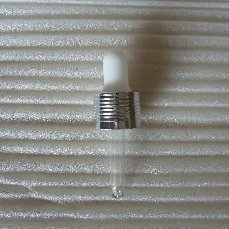 

30ml blue frosted Glass Essential Oil Bottle With aluminum shiny silver dropper cap. Oil vial, Essential Oil Container