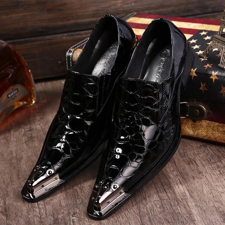Мужские деловые туфли из натуральной кожи лакированная кожа для выступлений
