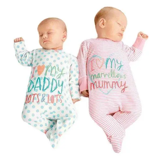 Детские комбинезоны 2020 Детский костюм Я люблю маму и папу комбинезон для девочек