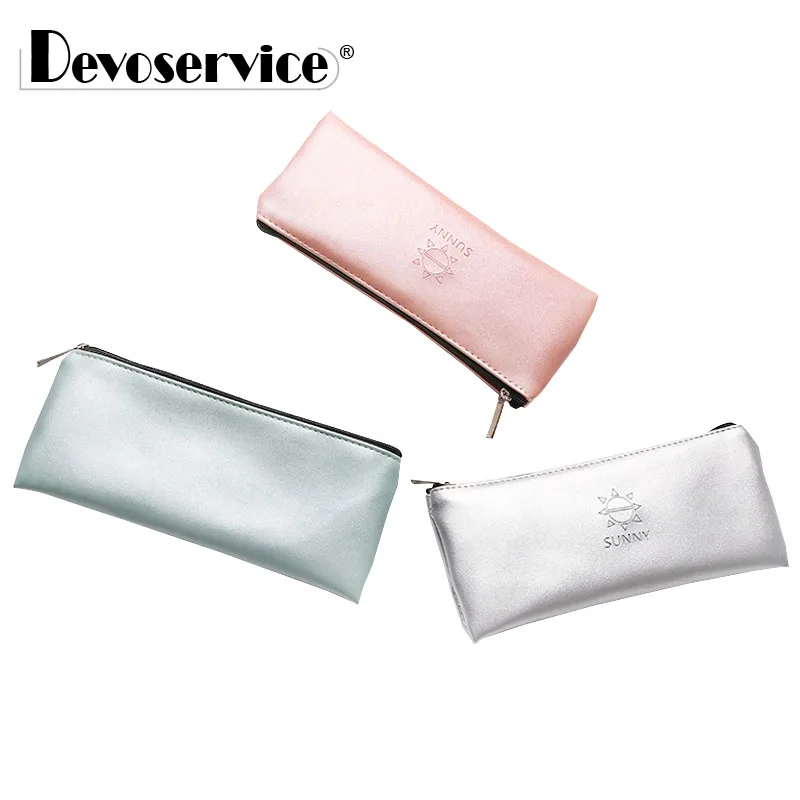 Модный чехол карандаш из ПУ кожи милый портативный кожаный школьный для ручки