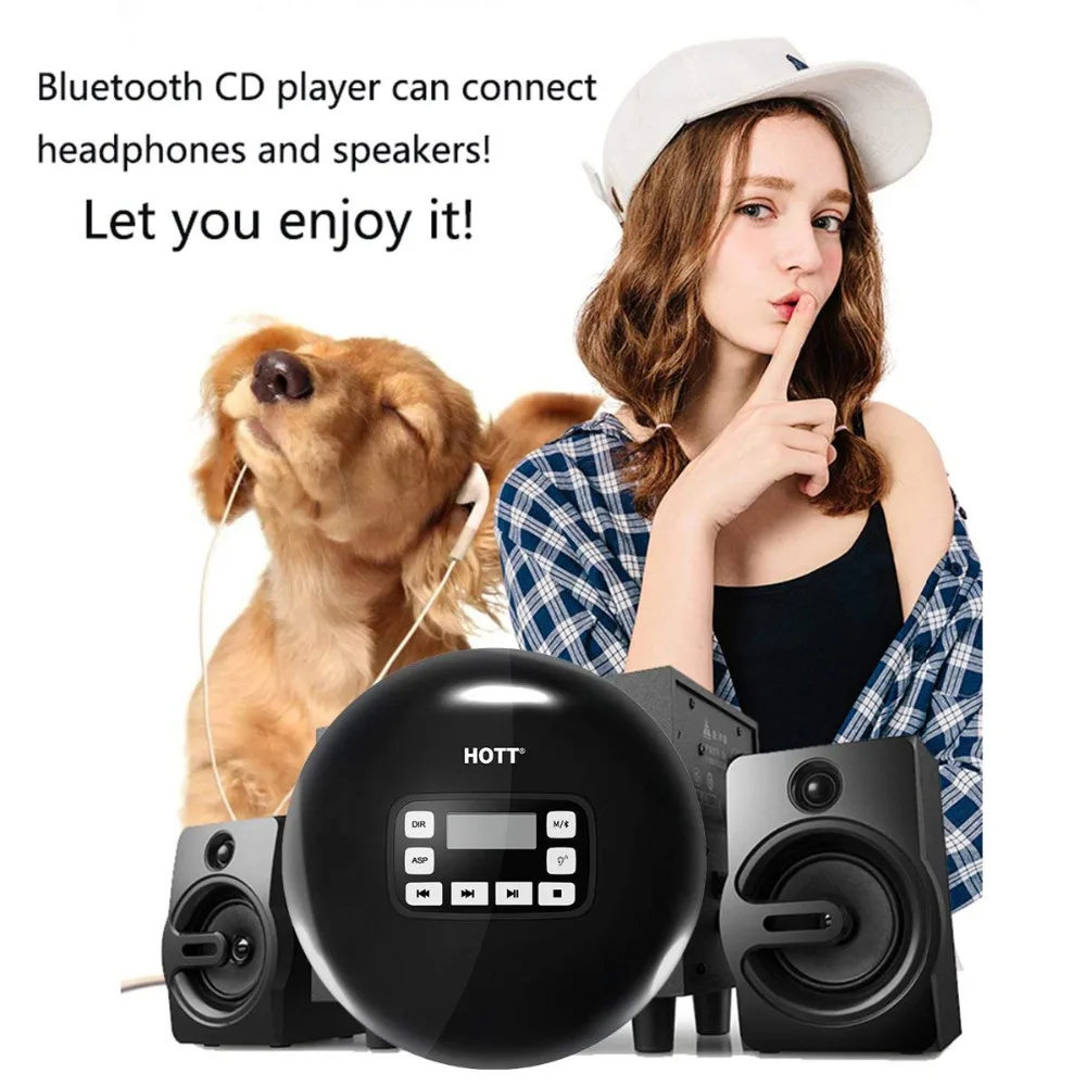 Bluetooth Portable CD Player Small Walkman with LED Display Anti-Skip/Shockproof Personal Compact Disc Music | Электроника