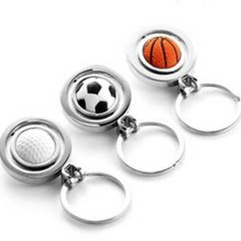 High Quality Alloy Creative 3D Football Rotating Soccer Basketball Golf Keychains Key Rings Sports Chains Boys Friend Gift | Украшения и