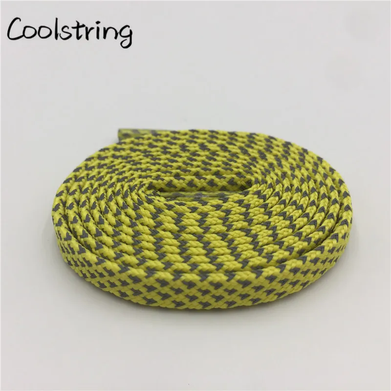362 Yellow-3M Coolstring ночной бег Выделите плоский, длиной 3 м светоотражающие шнурки для обуви Прогулочные сапоги популярной расцветке; шнурки для взрослых и детей, спортивные 350 750 - Цвет: 362 Yellow-3M