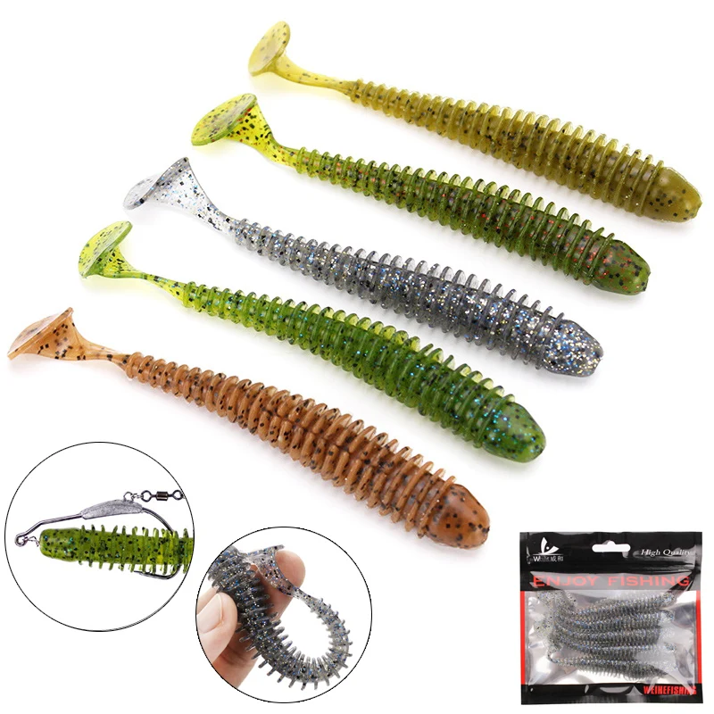 5 шт./лот мягкие приманки червь грубая Т хвост воблеры рыболовная приманка 12 см 8 г